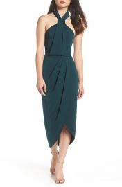 Shona Joy Knotted Tulip Hem Midi Dress   Nordstrom at Nordstrom